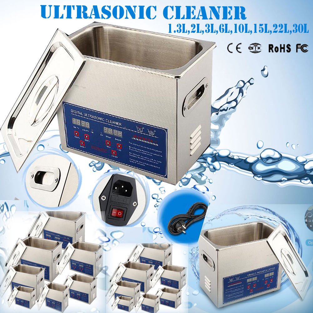 2L/3L/6L/10L Digital Cleaning Machine Ultrasonic Cleaner Bath Tank Timer Heat US