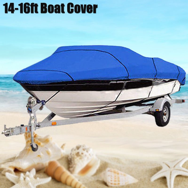14 15 16 Ft Waterproof Trailerable Heavy Duty Fabric Boat Cover V-hull 90'' Beam