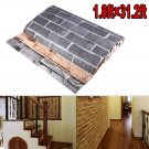 Black Grey Real Looking Deep Embossed Textured 3D Brick Pattern Wallpaper Roll