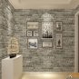 Black Grey Real Looking Deep Embossed Textured 3D Brick Pattern Wallpaper Roll