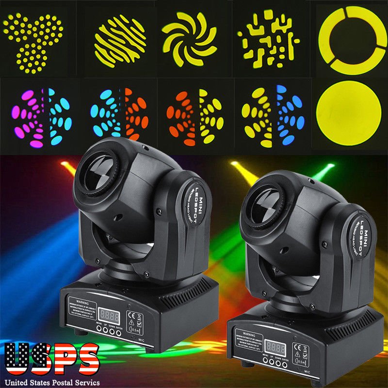 2PCS LED Mini Beam Stage Lighting Moving Head Lights DMX512 Party DJ Light USA