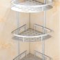 3 Layers Triangular Shower Shelf Bathroom Corner Rack Storage Basket Hanger -US