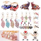 Bling Crystal Rhinestone Handbag Charm Pendant Keychain Bag Keyring Key Chain