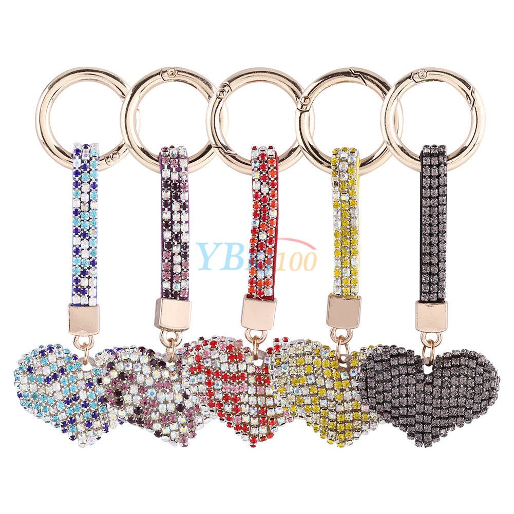 Bling Crystal Rhinestone Handbag Charm Pendant Keychain Bag Keyring Key