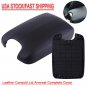 Black Hand Leather Arm Rest Cover & Base Console Lid For 08- 12 Honda Accord