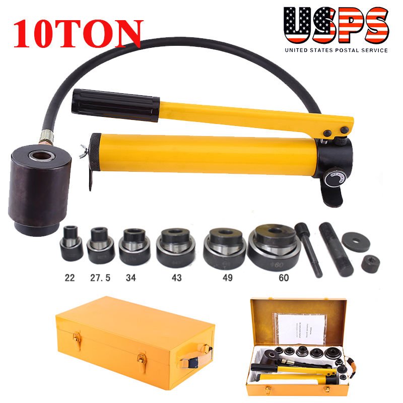 Hydraulic Hole Punch Knockout Set 6 Dies(22 60 mm, 7/8" 2 3/8", 11