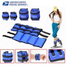 1Pair Adjustable Ankle Weights Pair Running Wrist Arm Gym Leg Exercise Blue New
