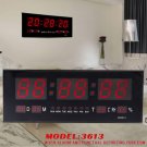 Big Digital LED Home Office Desk Calendar Temperature Date Wall Clock Red LED