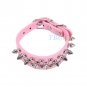 Pet Adjustable PU Leather Studded Spiked Buckle Cat Puppy Dog Collar Rivet Strap