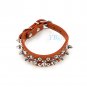 Pet Adjustable PU Leather Studded Spiked Buckle Cat Puppy Dog Collar Rivet Strap