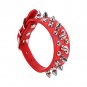 Pet Adjustable PU Leather Studded Spiked Buckle Cat Puppy Dog Collar Rivet Strap