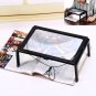 2017 A4 Page Hands Free 3x Magnifying Glass With Light LED Magnifier Reading US