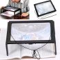 2017 A4 Page Hands Free 3x Magnifying Glass With Light LED Magnifier Reading US