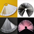 2017 False Display Nail Art Fan Wheel Polish Practice Tip Sticks Nail Art 50pcs