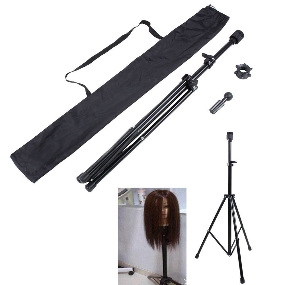 Adjustable Manikin Mannequin Head Holder Hairdressing Training Tripod Stand -US