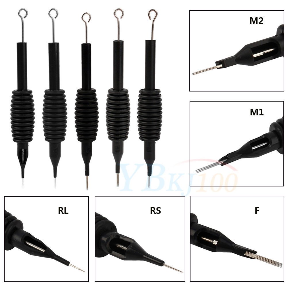 5PCS/Lot Sterile Disposable Tattoo Nozzle Needle Tips and Tube Grip RL/F/M1/M2
