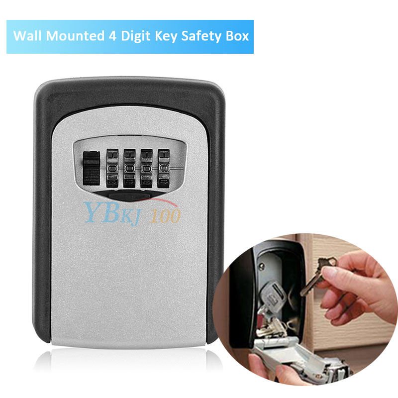 Wall Mounted High Security Steel Storage 4 Digit Key Box With Combination Lock