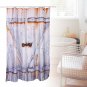 Bathroom Waterproof Fabric Shower Curtain Tree Roller 70"x70" Rings Hooks Black