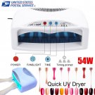 54W 2 Hands UV Nail Dryer Machine Gel Light Lamp Timer Art Polish Manicure W/Fan