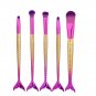New Mermaid Fish Scale Makeup Fishtail Bottom Powder Blusher Cosmetic Brush