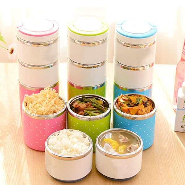 1-3 Layer Stainless Steel Insulation Thermo Thermal Lunch Box Food Container Hot