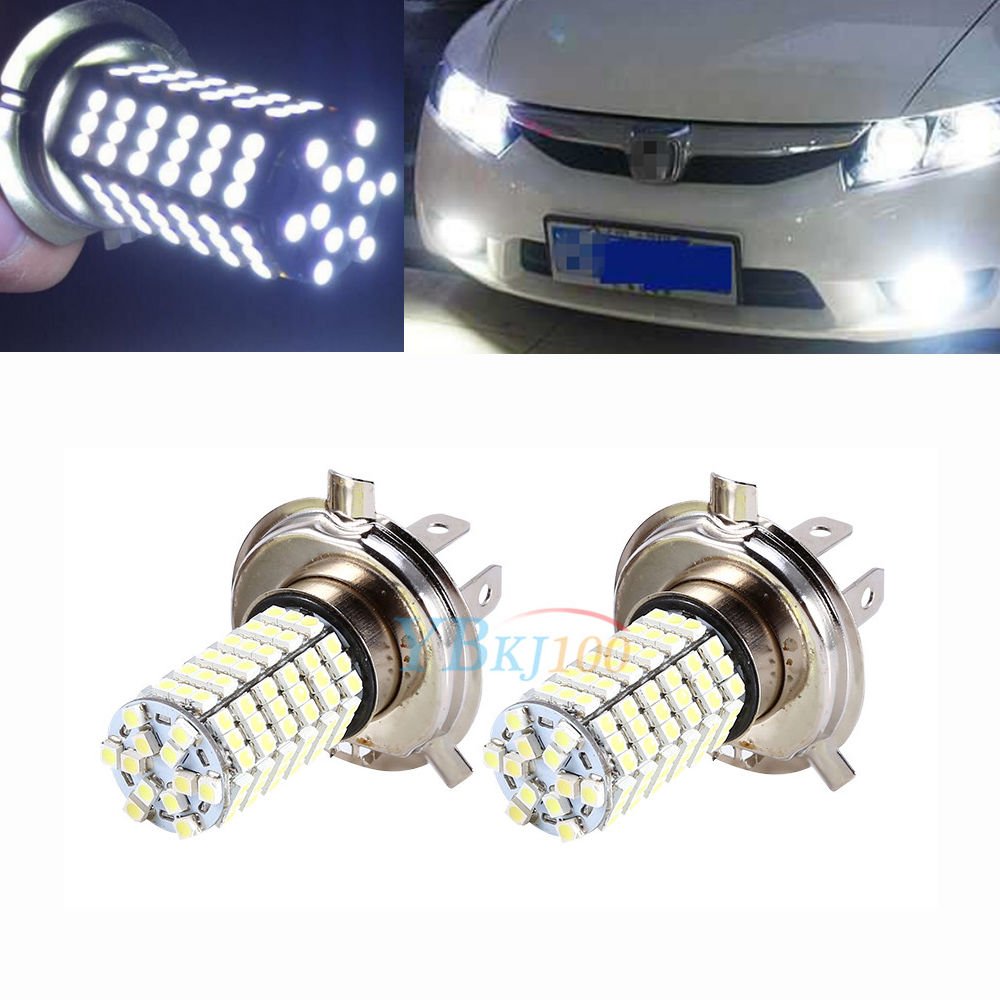2x H4 120 SMD Car Light Bulb Hi/Low Beam LED Fog Headlight 9003 HB2 Lamp 6500K