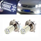 2x H4 120 SMD Car Light Bulb Hi/Low Beam LED Fog Headlight 9003 HB2 Lamp 6500K