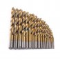 19pc HSS Metric Drill Bit Set Titanium Coated Twist Drills Metal Wood 1-10mm coi