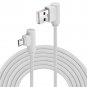 10FT 90 Degree Right Angle Micro USB Charging Data Cable Braided Nylon Cord Line