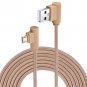 10FT 90 Degree Right Angle Micro USB Charging Data Cable Braided Nylon Cord Line