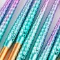 Pro 11PCS Fish Tail Mermaid Makeup Brushes Set Foundation Powder Blush Beauty
