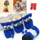 4x Reflective No Slip Dog Shoes Boots Waterproof Dog Socks Soft Fleece Padded