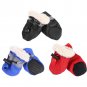 4x Reflective No Slip Dog Shoes Boots Waterproof Dog Socks Soft Fleece Padded
