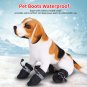 4x Reflective No Slip Dog Shoes Boots Waterproof Dog Socks Soft Fleece Padded