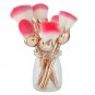 NEW 6Pcs Soft Face Powder Foundation Blush Makeup Rose Flower Shape Brushes Kit