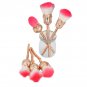 NEW 6Pcs Soft Face Powder Foundation Blush Makeup Rose Flower Shape Brushes Kit