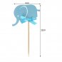 10pcs Elephant Cupcake Cake Topper Picks Baby Shower Party Birtyday Paper Cards