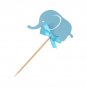 10pcs Elephant Cupcake Cake Topper Picks Baby Shower Party Birtyday Paper Cards