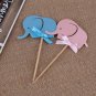 10pcs Elephant Cupcake Cake Topper Picks Baby Shower Party Birtyday Paper Cards