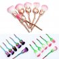 Rose Gold 6Pcs Makeup brushes Set Rose Flower Shape Soft Contour Face Brushes