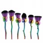 Rose Gold 6Pcs Makeup brushes Set Rose Flower Shape Soft Contour Face Brushes