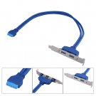 Blue 2-Port USB 3.0 Motherboard Rear Panel Expansion Bracket Adapter Cable Cord