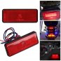 Motorcycle Scooter Moped Rectangle Red LED Reflector Tail Brake Light Stop Lamp