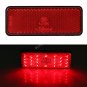 Motorcycle Scooter Moped Rectangle Red LED Reflector Tail Brake Light Stop Lamp