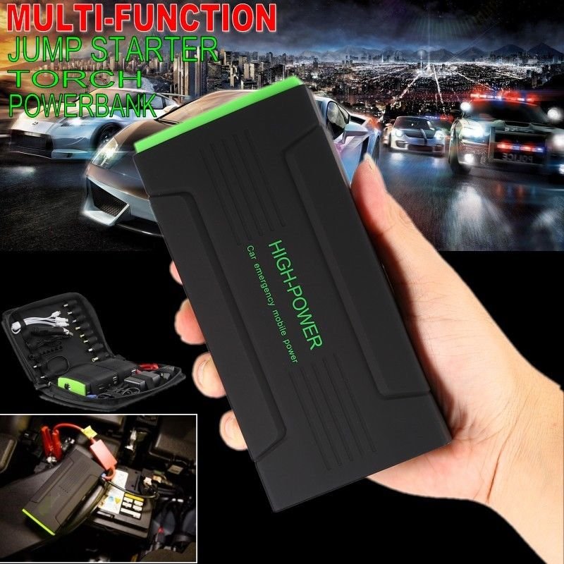 30000mAh 4USB LED Car Jump Starter Emergency Charger Booster Power Bank Battery
