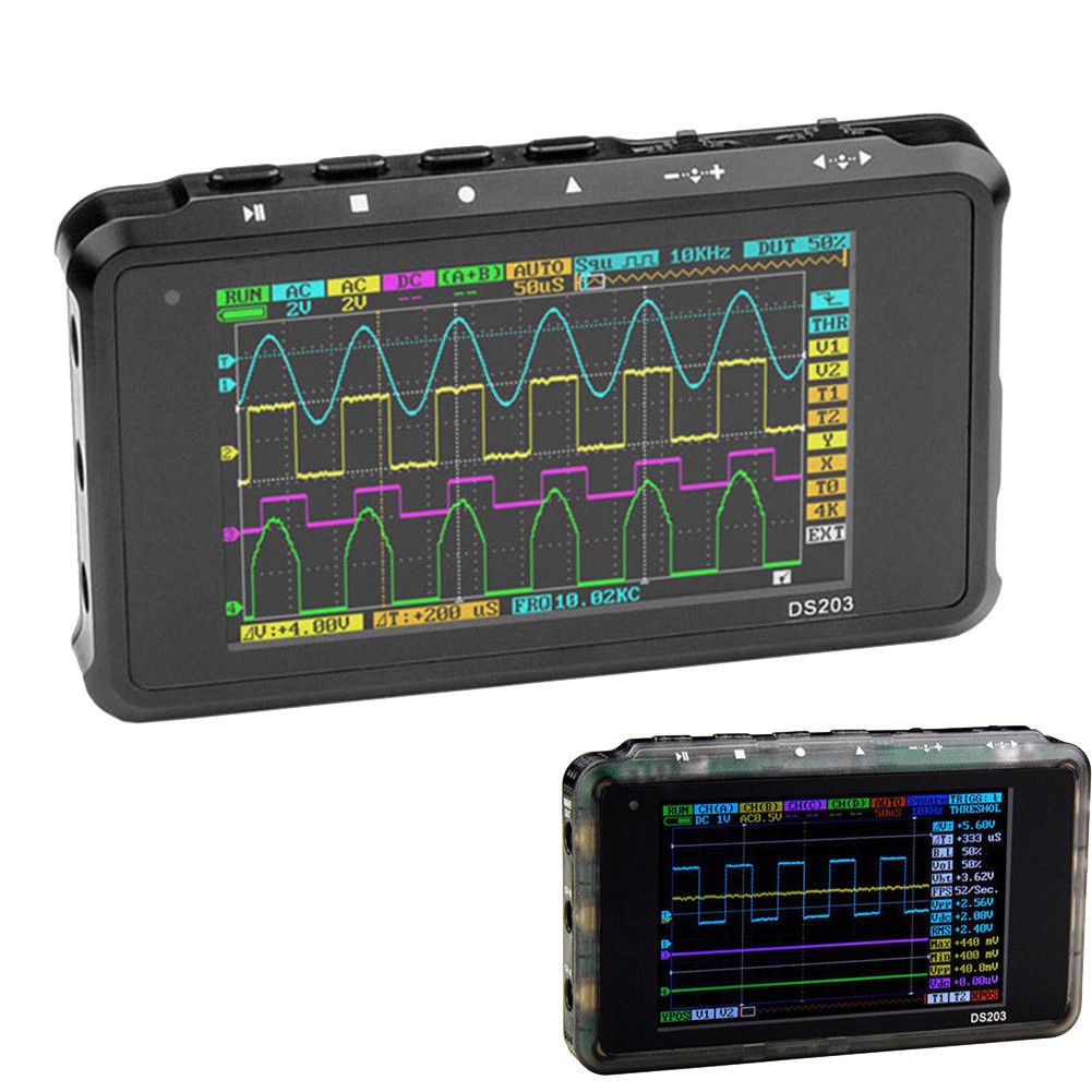 Portable DS203 LCD 4-CH Digital Oscilloscope 8MB Memory 72MSa/s Handheld Scope