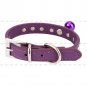 Adjustable PU Rhinestone Puppy Dog Cat Collars Safety Neck Buckle w/ Bell