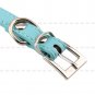 Adjustable PU Rhinestone Puppy Dog Cat Collars Safety Neck Buckle w/ Bell