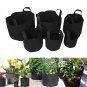 1/5/10Pcs Pots Round Aeration Pot Container Grow Bag Plant Vegetable Pouch Black