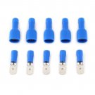 100Pcs Male Female Insulated Spade Wire Crimp Terminal Cable Connector Kit Blue